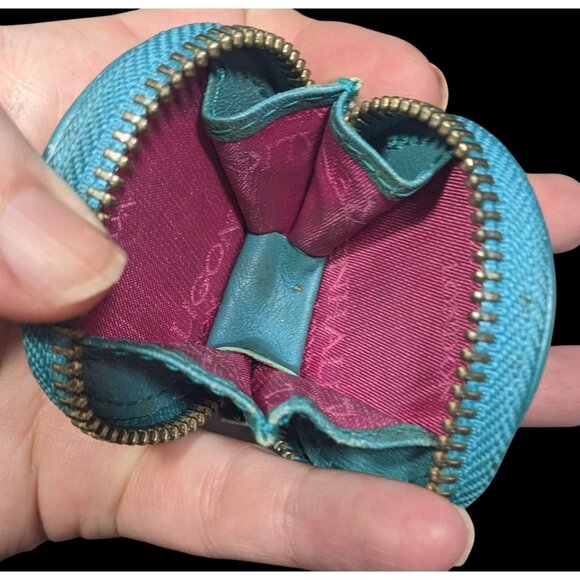 Vintage Penhaligon's Of London Round Blue Zipper Coin Purse - Picture 3 of 8